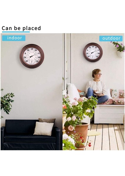 Iç Mekan/dış Mekan Termometresi Oda, Mutfak, Veranda, Duvar Için Higrometre Metal Dekoratif Gerekmez Büyük Asma Higrometre Yuvarlak Iç Mekan/dış Mekan Termometresi Higrometre (Yurt Dışından) modelleri