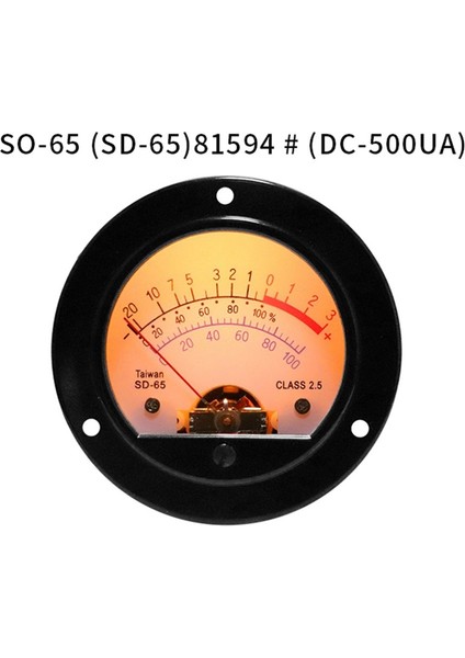 Vu Arka Işık Voltmetre Vu Metre Seviye Ölçer Seviye Ölçer Işaretçi Kafası Retro Kadran Yuvarlak SO65 (Yurt Dışından)