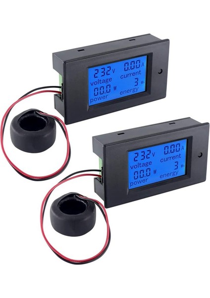 Adet Ampermetre Voltmetre Ac 0-100A 80-260V Dijital Elektrik Sayacı Voltmetre, Akım Test Cihazı Enerji Ölçer (Yurt Dışından)