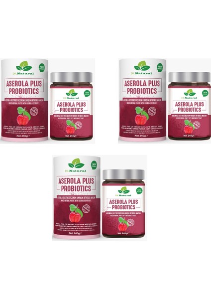 Dr. Natural Aserola Plus Probiotics Acerola Ekstresi Içeren Karışık Bitkisel Macun 240 Gr. ( 3 Adet )