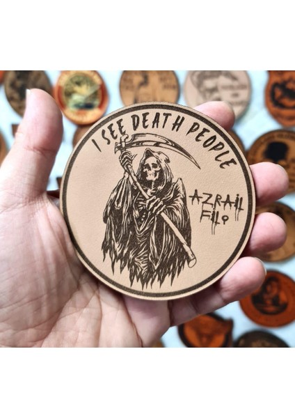 Azrail Filo I See Death People Deri Peç -Arma - Leather Patch