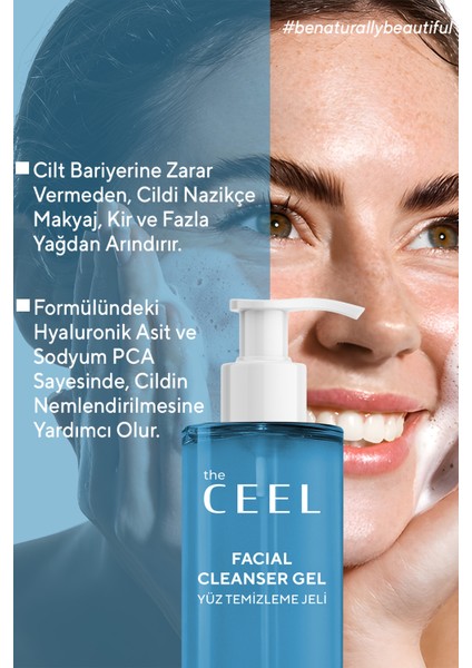 The Ceel Sebum Dengeleyici, Cildi Temizleyen, Seramid Etkili Tüm Cilt Tiplerine Uygun Yüz Yıkama Jeli 400 ml