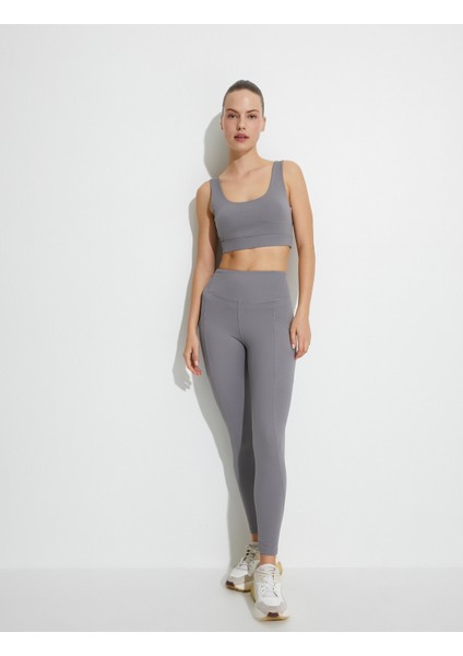 Cep Detaylı Yüksek Bel Spor Tayt Dikiş Detaylı Slim Fit fiyatları