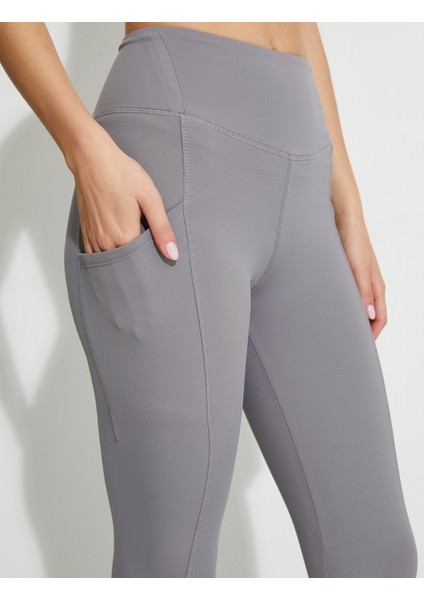 Cep Detaylı Yüksek Bel Spor Tayt Dikiş Detaylı Slim Fit indirimleri