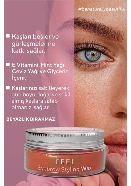 The Ceel Kaş Şekillendirici & Sabitleyici Wax E Vitamini Glycerin Hint Yağı 50 ml