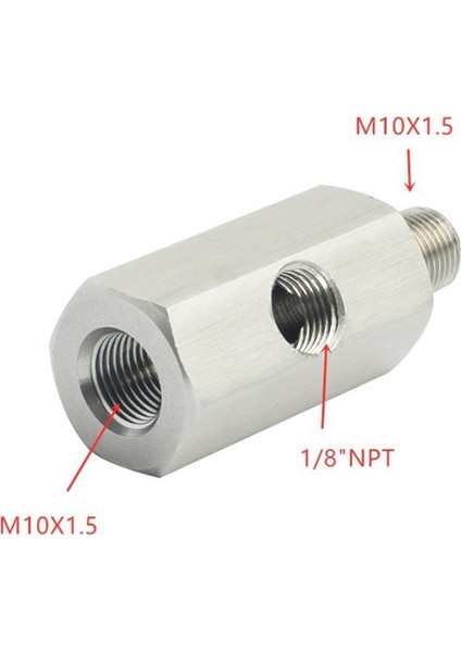Metrik Adaptör Yağ Basınç Sensörü 1/8 Inç Npt Dişi x M10 M10X1.5 Erkek ve Dişi Tee (Yurt Dışından)