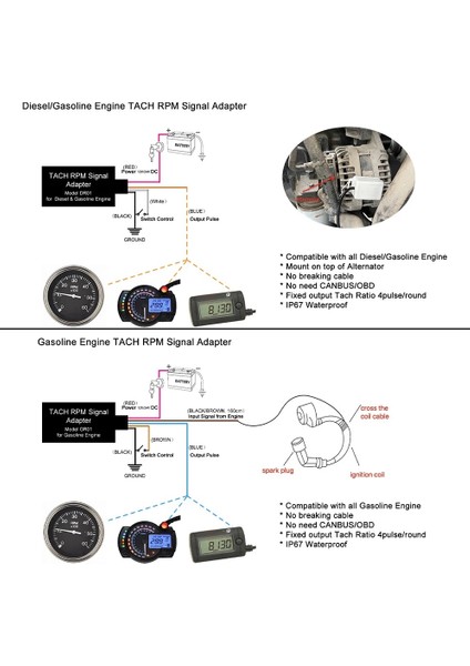 Benzinli Motor Için Yeni Takometre Sensörü Hız Rpm Sinyal Adaptörü Hız Sinyali Toplayıcı (Yurt Dışından)