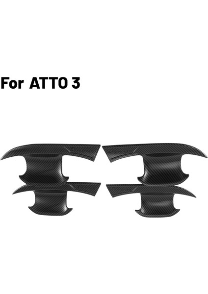 Byd Atto 3 Atto 3 2022 2023 Araba Aksesuarları Abs Karbon Fiber Tarzı Kapı Kolu Kase Kapağı Trim Koruyucu Kapak (Yurt Dışından)
