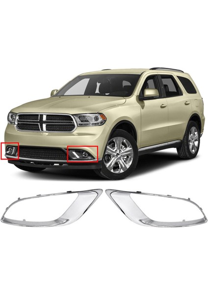 Çift Ön Sis Aydınlatma Koruması Çerçeve Trim Için 2014-2018 Dodge Durango Sürücü ve Yolcu Tarafı 5113744AB 5113745AB (Yurt Dışından)
