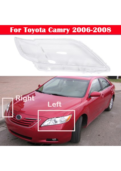 Toyota Camry 2006 2007 2008 Için Araba Sağ Yan Far Şeffaf Lens Kapağı Kafa Işık Lambası Abajur Kabuk (Yurt Dışından)
