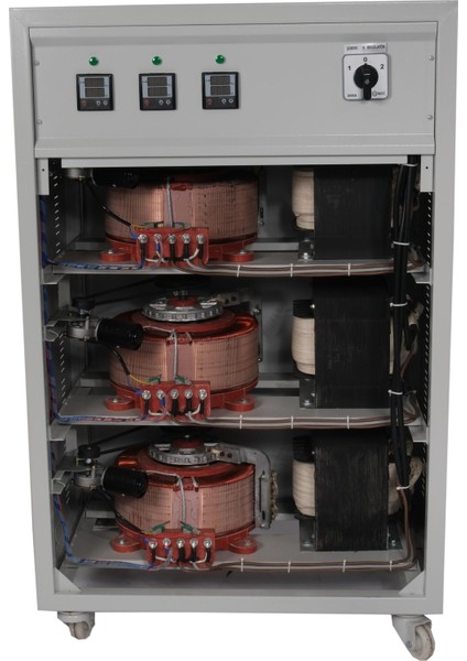 NTREGSRV33075BP 275/450V 75KVA Regülatör 75KVA Servo Mikro Işlemcili, %100 Yerli, 2 Yıl Garantili, Aşırı Akım, Gerilim Koruma Üniteli