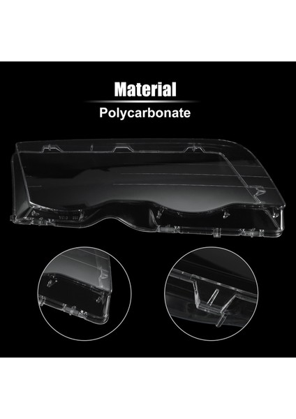 Sağ Bmw E46 3 Serisi 4 Kapılı 320 325 330 1998-2001 Araba Far Camı Kapağı Lamba Gölge Lens Kafa Işık Muhafazası Kapağı (Yurt Dışından)