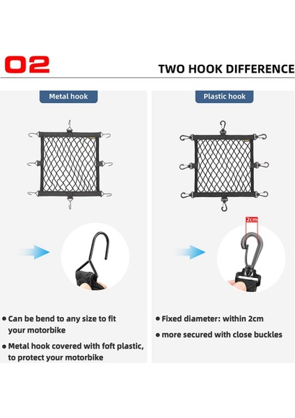 Rhinowalk Motosiklet Kask Tutucu Net 8 Plastik Kanca Motosiklet Bagaj Net Tutucu Örgü Depolama Bagaj Çanta Aksesuarları (Yurt Dışından)