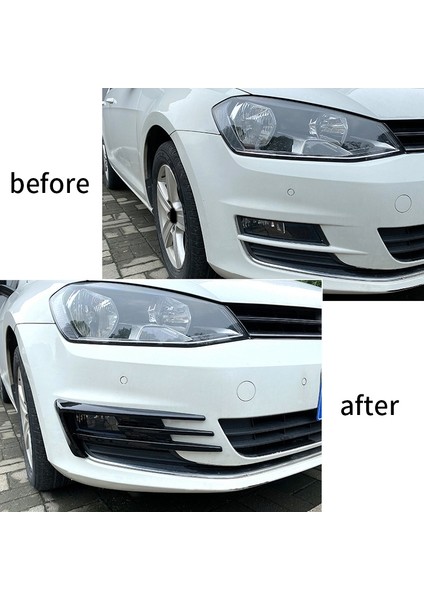 Golf 7 Için Mk7 2014 2015 2016 2017 Ön Tampon Sis Farı Izgaraları Sis Lambası Kaş Kapağı Trim Parlak Siyah (Yurt Dışından)