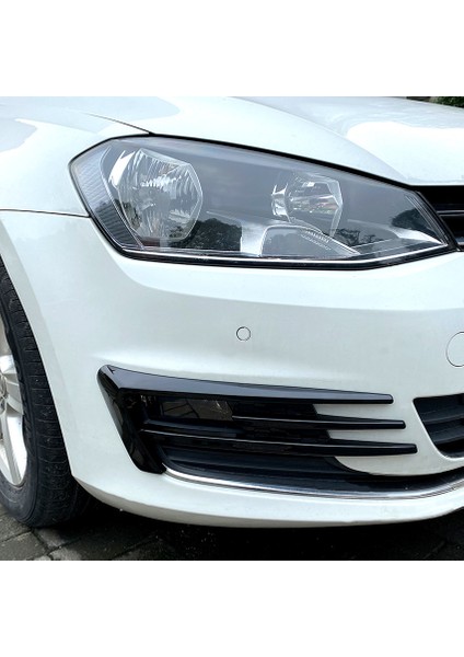 Golf 7 Için Mk7 2014 2015 2016 2017 Ön Tampon Sis Farı Izgaraları Sis Lambası Kaş Kapağı Trim Parlak Siyah (Yurt Dışından)