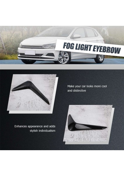 Parlak Siyah Ön Tampon Splitter Spoiler Trim Kapakları Sis Farları Kaş Rüzgar Bıçak Etiket Polo-Plus 2019-2022 Için (Yurt Dışından)