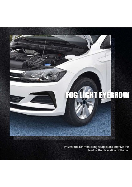 Parlak Siyah Ön Tampon Splitter Spoiler Trim Kapakları Sis Farları Kaş Rüzgar Bıçak Etiket Polo-Plus 2019-2022 Için (Yurt Dışından)