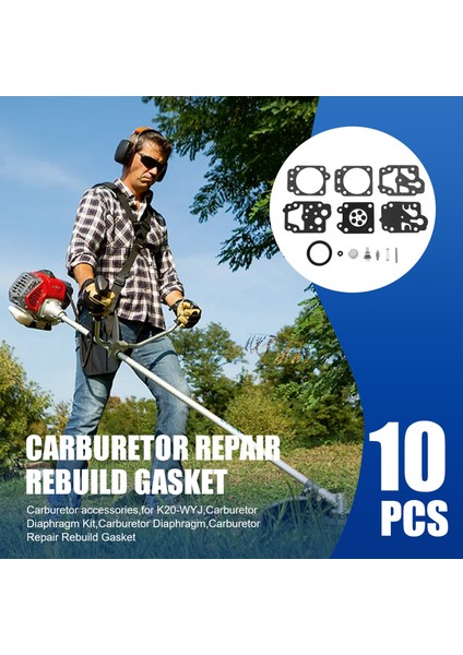 10 Adet Karbüratör Tamir Yeniden Conta Iğne Seti Walbro K20-WYJ Echo Husqvarna Toro Ryobi Honda Homelite Düzeltici (Yurt Dışından)