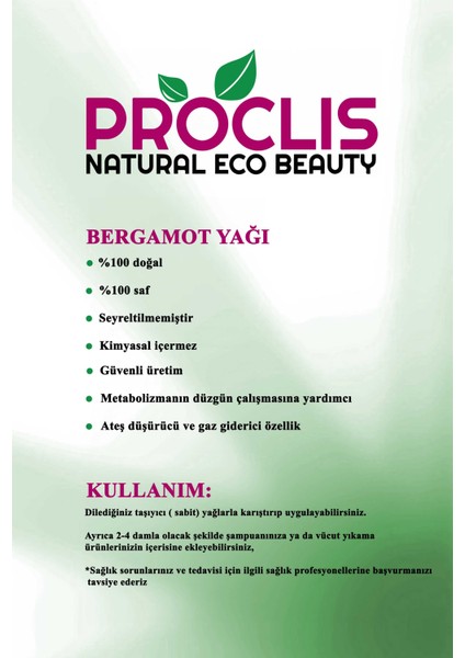 3 Adet %100 Doğal Bergamot Yağı / Bergamot Oil, Cam Şişe 10 ml