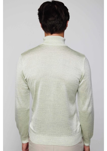 Slim Fit Tam Boğazlı Yaka Düz Yün Gri Erkek Kazak indirimleri