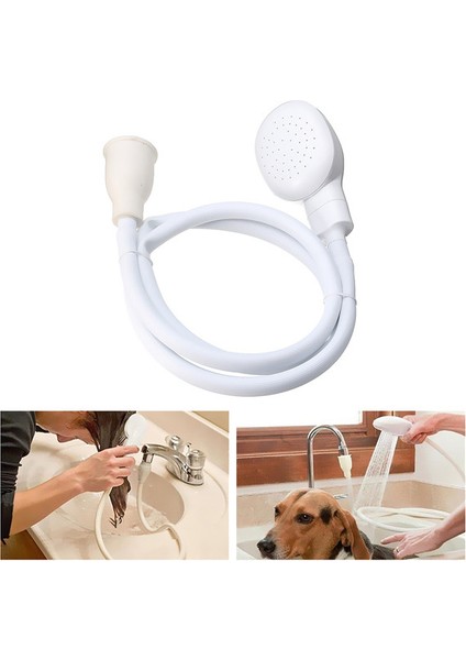 Pratik 1.2 M Köpek Duş Başlığı Sprey Drenaj Süzgeç Pet Banyo Hortumu Lavabo Yıkama Saç Pet Kuaför Duş (Yurt Dışından) indirimleri