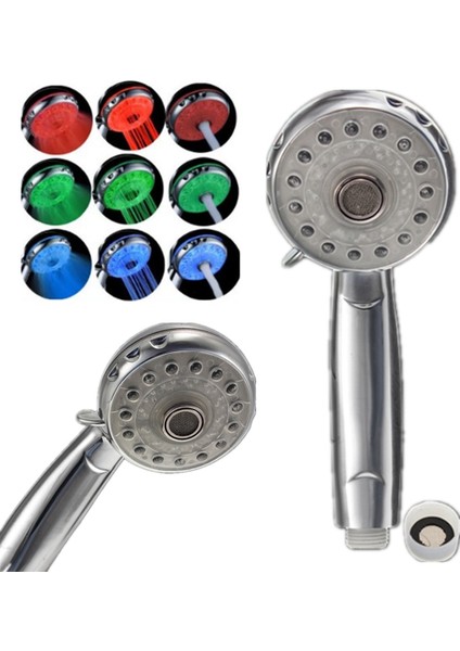 Pratik LED 3 Renk Değişen Parlak Işık Sıcaklık Kontrolü Duş Başlığı Banyo Yeni (Yurt Dışından) fiyatları