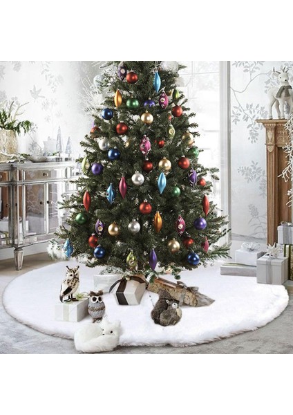Beyaz Kar Tanesi Yılbaşı Ağacı Etek Alt Örtü Dekoru (Yurt Dışından)