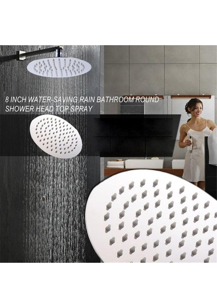 Ef 8 Inç Su Tasarruflu Yağmur Banyo Yuvarlak Duş Başlığı Üst Sprey (Yurt Dışından) modelleri