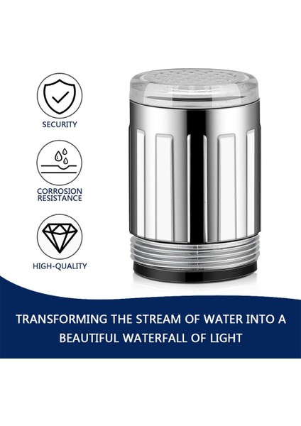 Ef 7 Renk Rgb Renkli LED Işık Su Glow Paslanmaz Çelik Musluk Musluk Başlığı (Yurt Dışından)