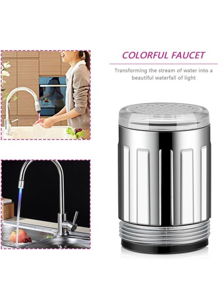 Ef 7 Renk Rgb Renkli LED Işık Su Glow Paslanmaz Çelik Musluk Musluk Başlığı (Yurt Dışından) fiyatları