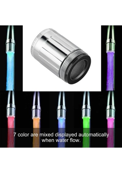 Ef 7 Renk Rgb Renkli LED Işık Su Glow Paslanmaz Çelik Musluk Musluk Başlığı (Yurt Dışından) modelleri