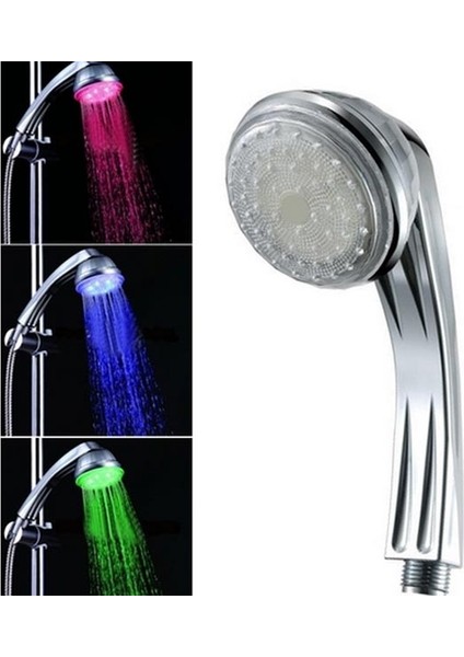 Banyo ve Yatak Takımları Romantik LED Işık Otomatik Sıcaklık Sensörü Banyo Duş Başlığı # Isı 3 Renk (Yurt Dışından) indirimleri