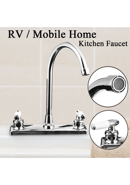 Günlük Araçlar Çift Kulplu Mutfak Banyo Musluk Paslanmaz Çelik + Pp Lavabo Çift Delikli Sıcak/soğuk Su Tapwear (Yurt Dışından) fırsatları