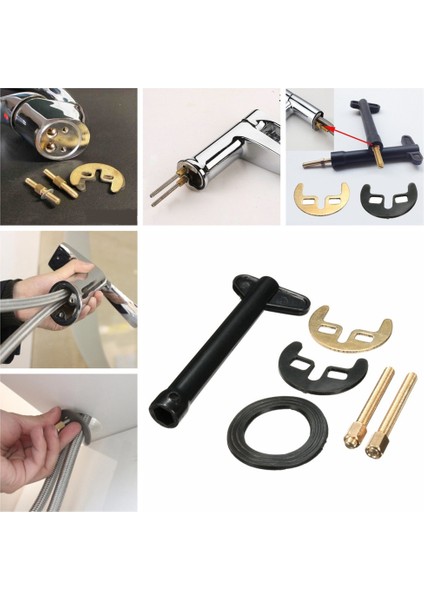 Yardımcı Aletler Monoblok Lavabo Mutfak Musluk Montaj Sabitleme Bağlantı Mikser Yedek Kit Lavabo 2 Y (Yurt Dışından)