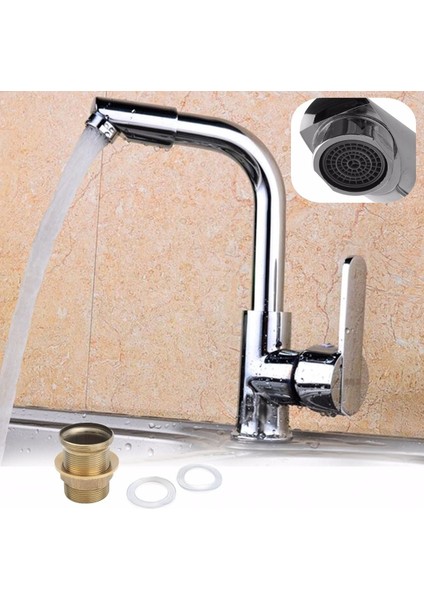 Yeni Krom Moderm Mutfak & Bar Lavabo Sı Tek Kulplu Iki Delikli Mikser Musluk - (Yurt Dışından) indirimleri