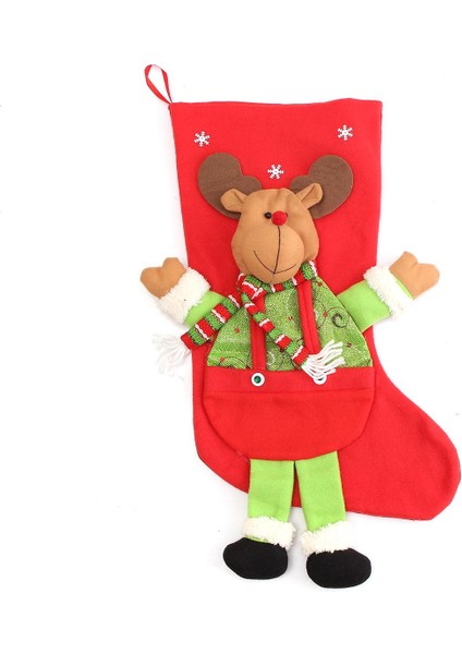Yeni Yıl Vintage Noel Çorabı Kar Çantası Hediye Çorap Süslü Çorap (Yurt Dışından)