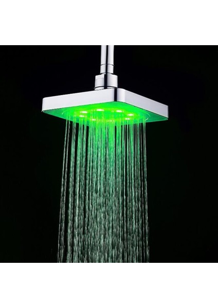 Araçlar, Diy 15CM LED Işık Kare Yağmur Duş Başlığı Paslanmaz Çelik 3 Renk Değişen Banyo (Yurt Dışından)