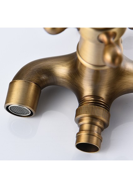 Çift Çapraz Saplı Duvara Monte Çamaşır Makinesi Muslukları Antik Pirinç Paspas Havuz Muslukları (Yurt Dışından) fırsatları