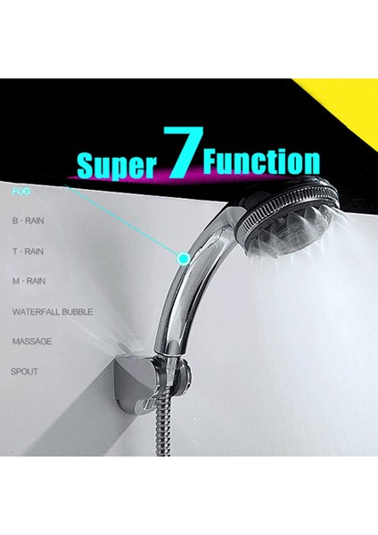 7 Mod Fonksiyonlu Banyo Krom Su Tasarruflu Basınç El Tipi Duş Başlığı - (Yurt Dışından) fiyatları