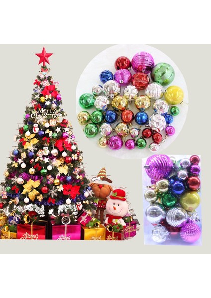 36 Adet Noel Parıltılı Işık Baubles Süsler Toplar Parti Noel Ağacı Süslemeleri (Yurt Dışından) fiyatları
