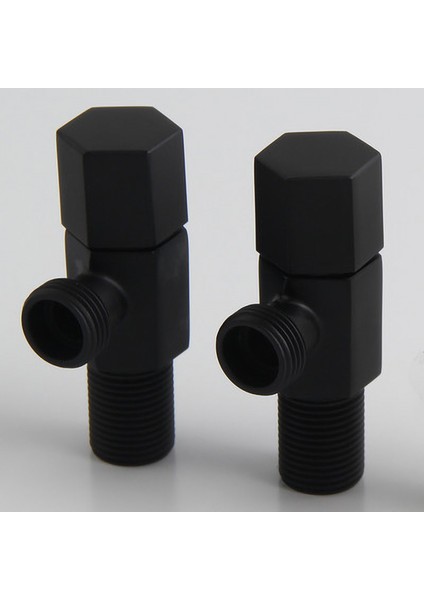 Açılı Vana Banyo Aksesuarları Siyah Yüzey Bakır Altıgen Vana Banyo Tuvalet Su Isıtıcı Mutfak Musluk Sıcak ve Soğuk Üçgen Vana (Yurt Dışından) fiyatları