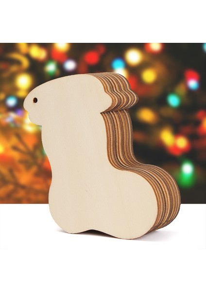10 Adet Ahşap Mdf Noel Çorapları El Sanatları Şekilleri 3mm Hediye Etiketleri/süslemeler (Yurt Dışından) fırsatları
