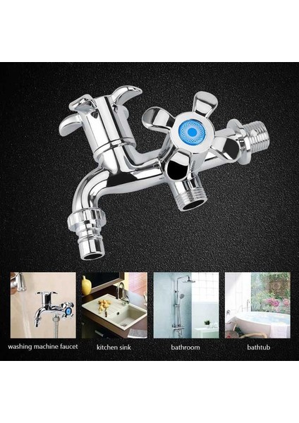 Abs Plastik Çamaşır Makinesi Musluk Lavabo Havzası Su Apliği, Çift Borulu ve Saplı G1/2 (Yurt Dışından) modelleri
