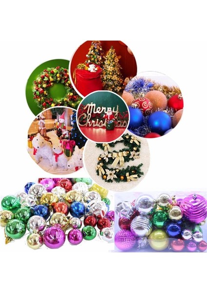 36 Adet Noel Parıltılı Süs Topları ve Noel Süslemeleri (Yurt Dışından)