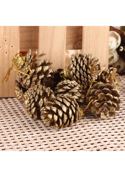 9 Adet Noel Altın Çam Kozalakları Baubles Noel Ağacı Süslemeleri Süs Ev Dekor (Yurt Dışından)