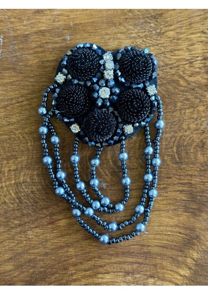 12X7 cm Taş Be Boncuk Işleme Apolet Arma Dikiş Giyim Aksesuarı