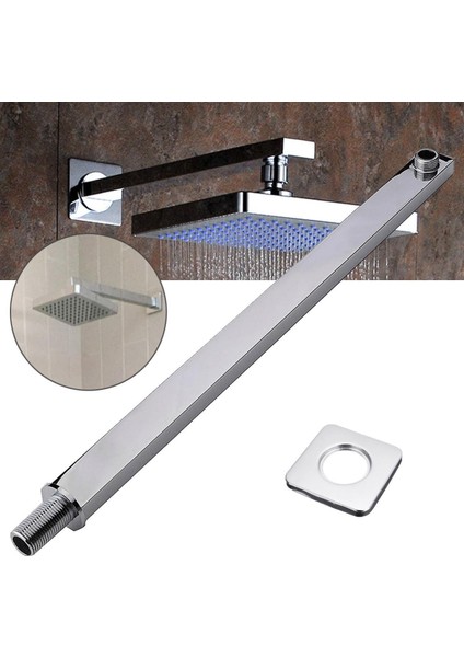 60CM 24 '' Kare Krom Duş Kolu Alt Duvara Monte Duş Başlığı Uzatma Için (Yurt Dışından) fiyatları