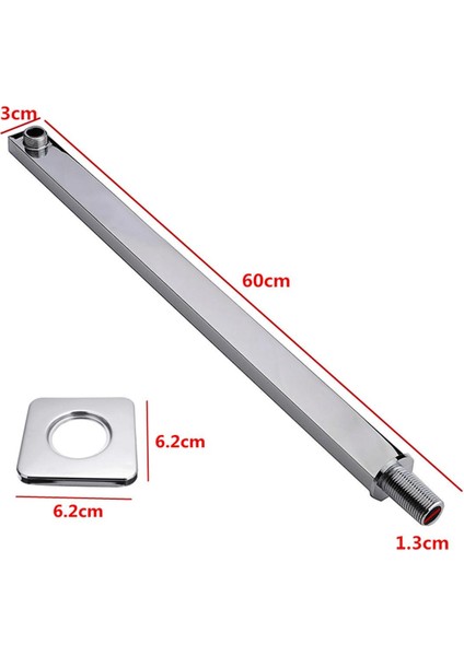 60CM 24 '' Kare Krom Duş Kolu Alt Duvara Monte Duş Başlığı Uzatma Için (Yurt Dışından) fırsatları