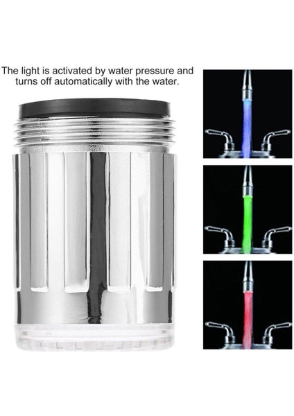 1 Çift Renkli LED Işık Su Glow Musluk Musluk Başlığı Paslanmaz Çelik (Yurt Dışından) fiyatları