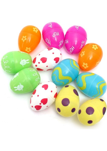 12 Adet Mix Renkli Plastik Boş Parlak Doldurulabilir Paskalya Yumurtaları Çocuklar Hediye Dekorasyon (Yurt Dışından)